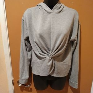 TTL Long Sleeve Gray Unique Twisted Design Shirt Size Small